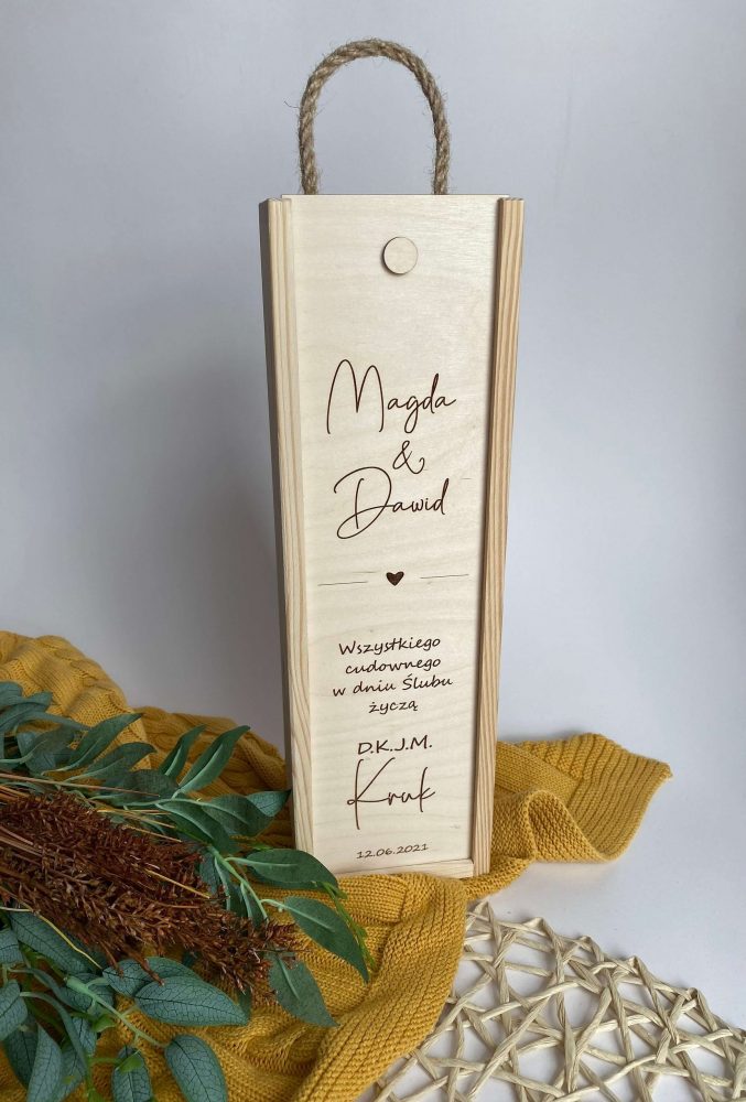 Skrzynka na wino dla Młodej Pary