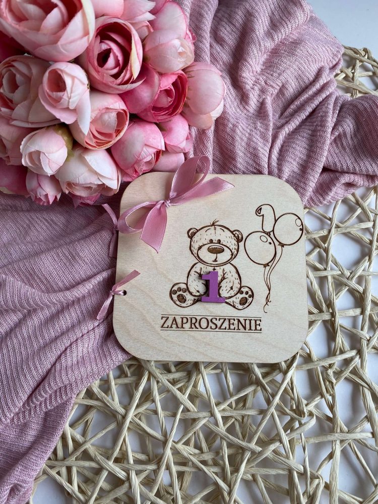 Zaproszenie na urodziny Roczek Misio