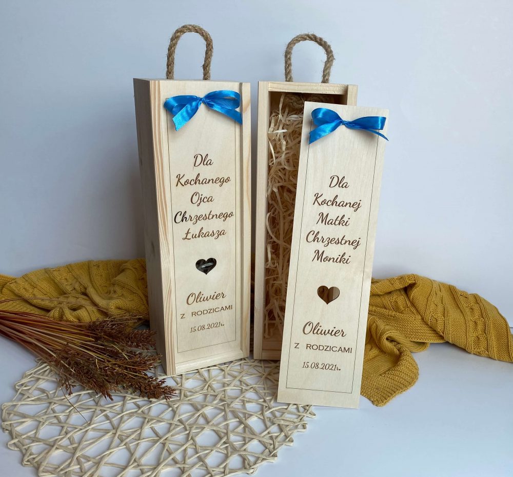 Skrzynka na wino dla Chrzestnych - obrazek 2