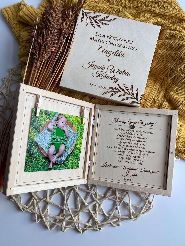 Podziękowanie dla chrzestnych ze zdjęciem
