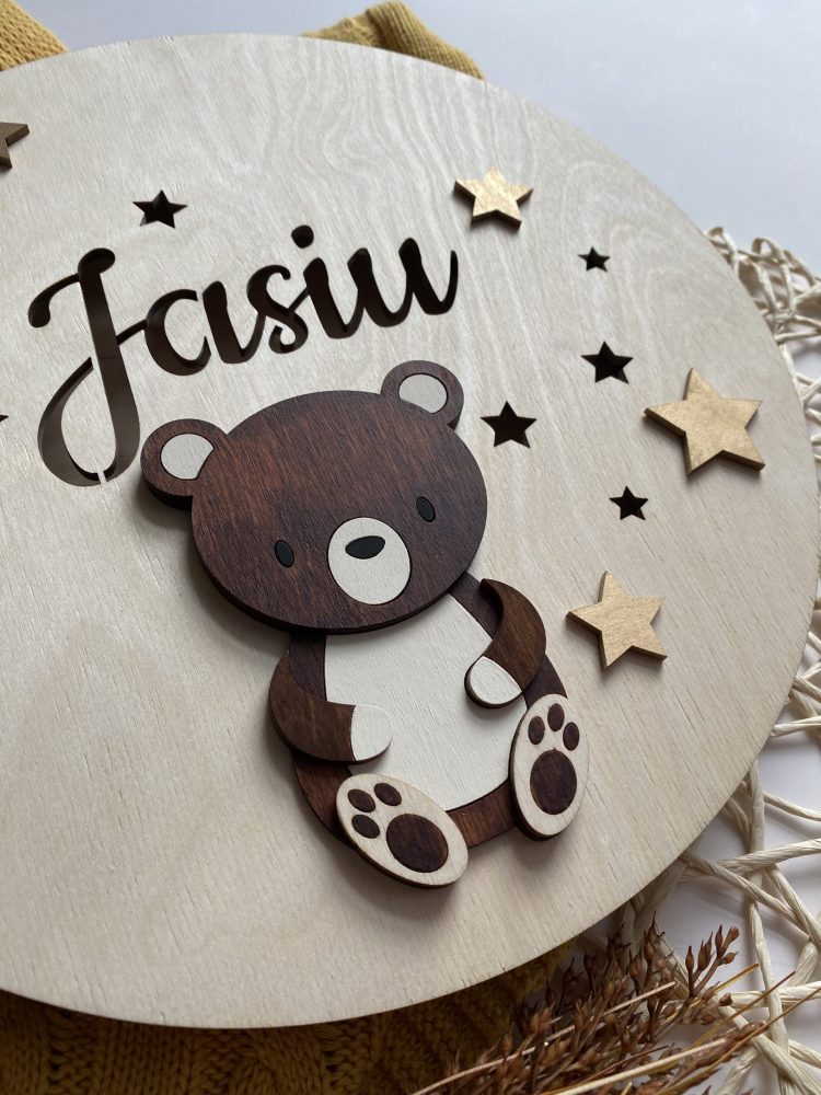 Lampka nocna dla dziecka Miś z gwiazdkami - obrazek 2