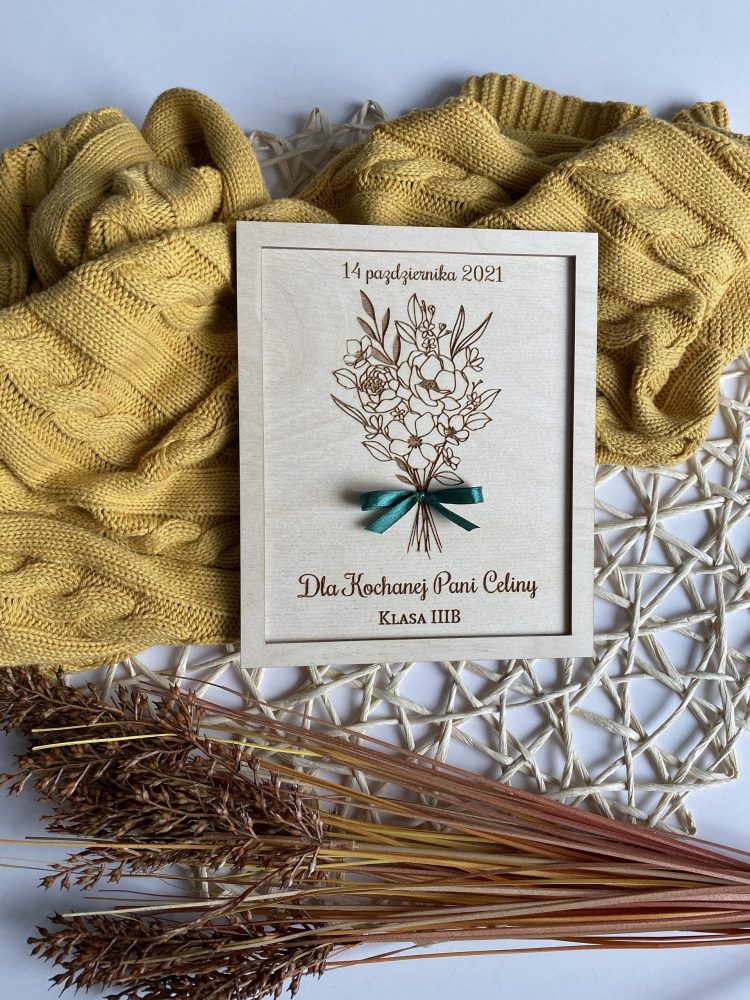 Tabliczka z kwiatami Podziękowanie dla nauczyciela
