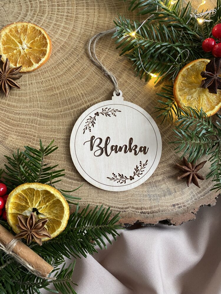 Drewniana bombka Gałązki z imieniem