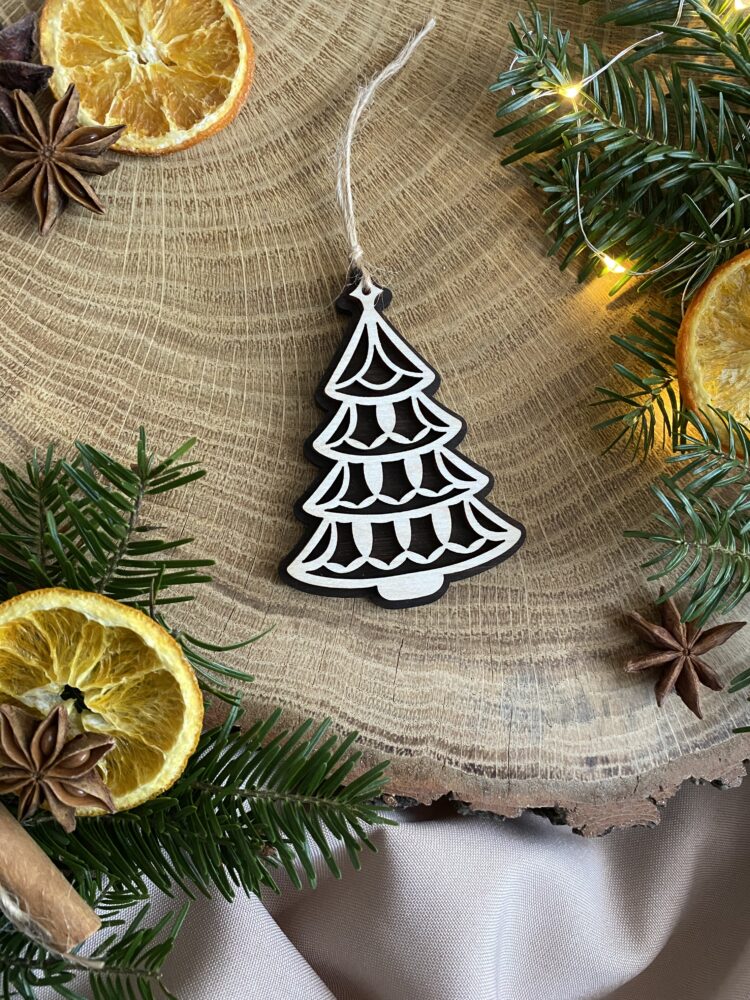 Drewniane zawieszki Świąteczne na choinkę 3D - obrazek 4