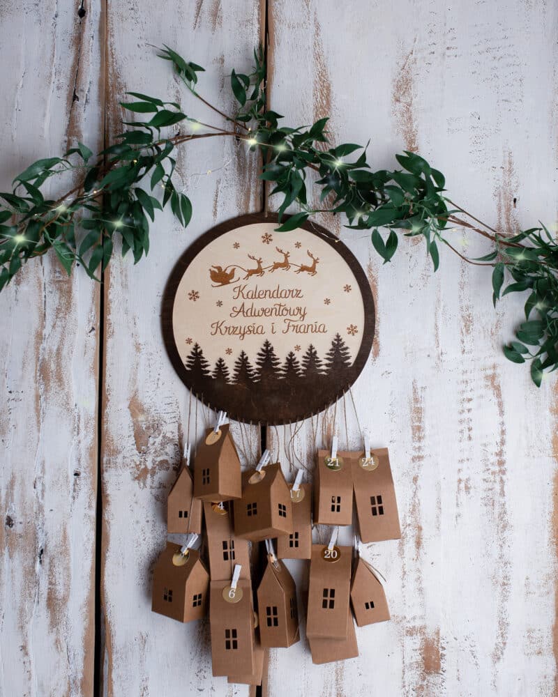 Kalendarz adwentowy Drewniany