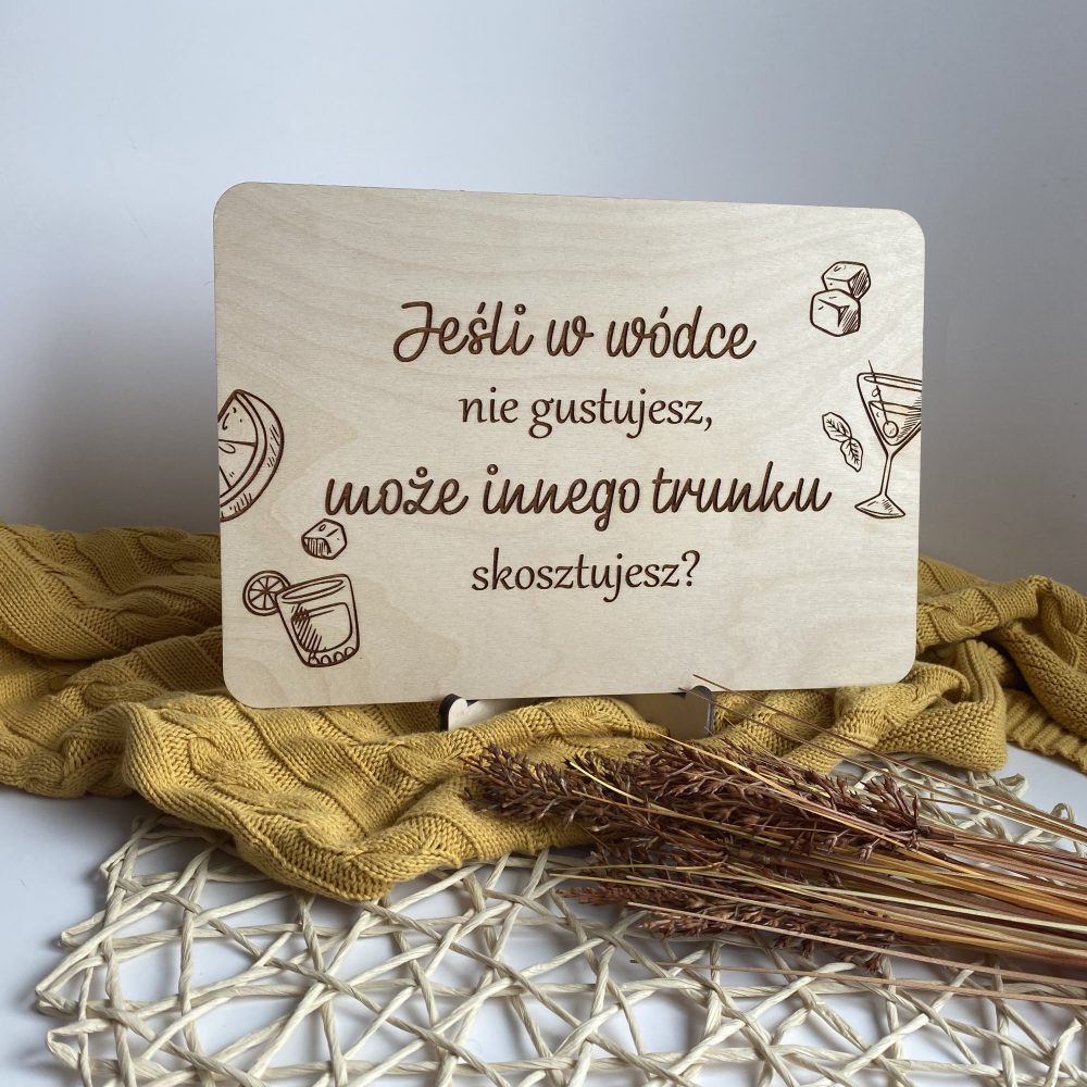 Dekoracyjna tabliczka na stół z alkoholami