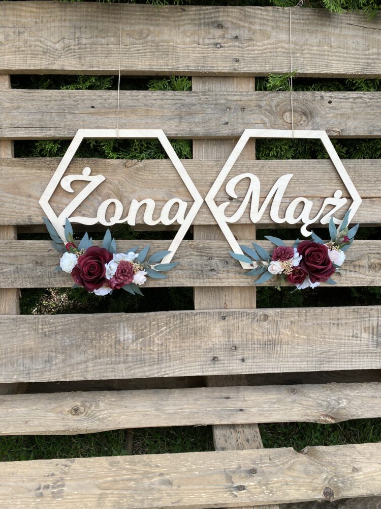 Zestaw Hexagonów z kwiatami Mąż i Żona