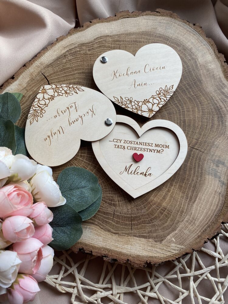 Serca z zapytaniem do rodziców chrzestnych