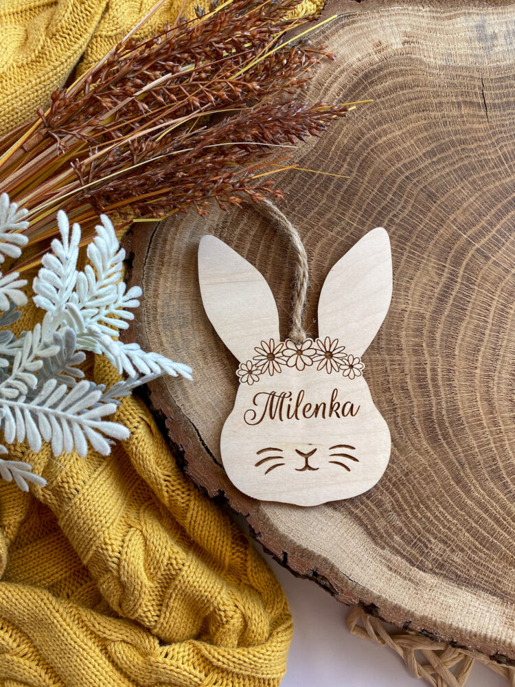 Dekoracja wielkanocna zajączek z imieniem dziewczynka