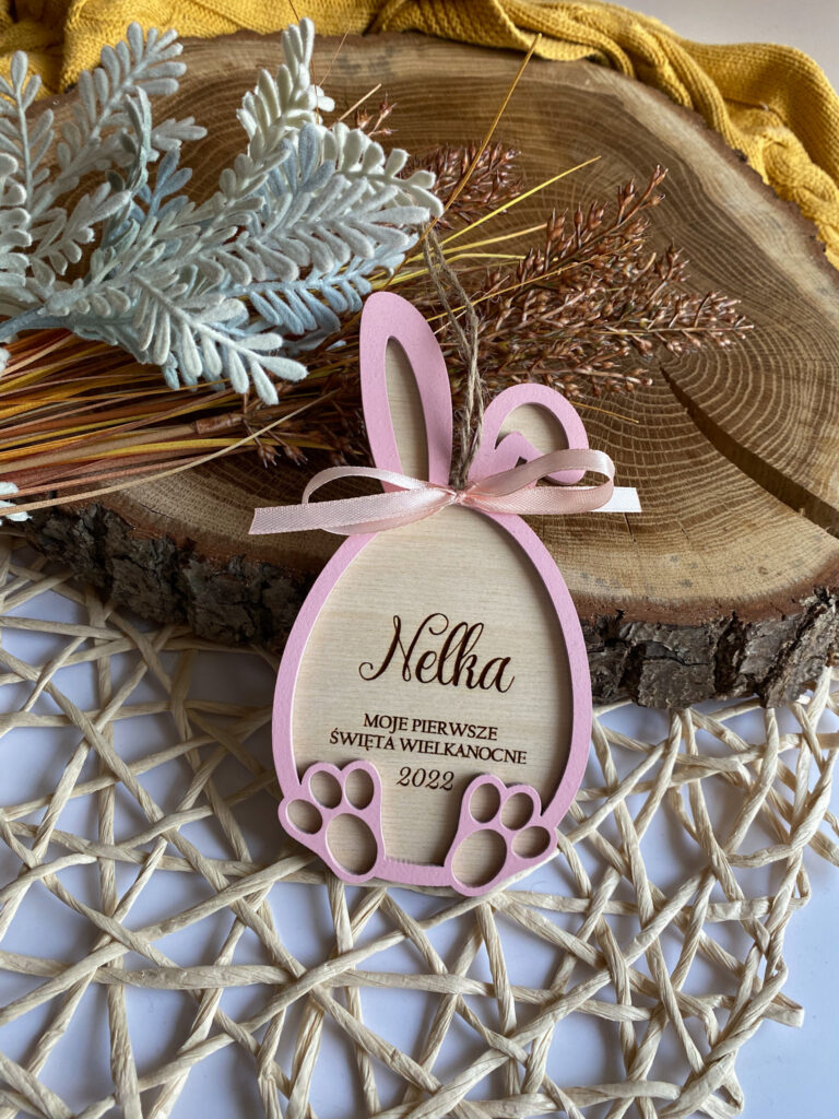 Dekoracja wielkanocna jajko- zajączek 3D z imieniem - obrazek 4