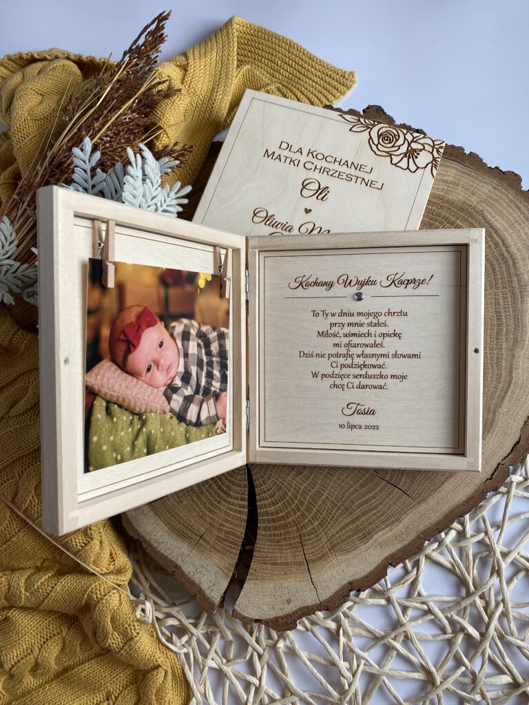 Podziękowanie dla chrzestnych ze zdjęciem kwiaty - obrazek 2
