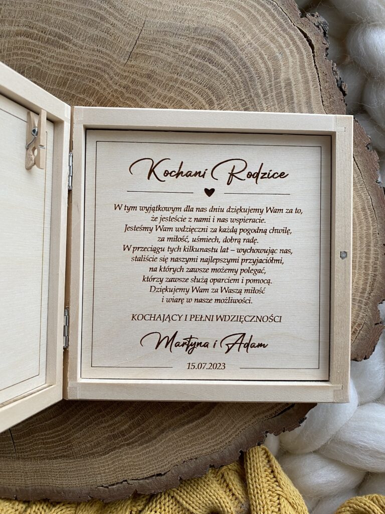 Podziękowanie dla rodziców pudełko ze zdjęciem - obrazek 2