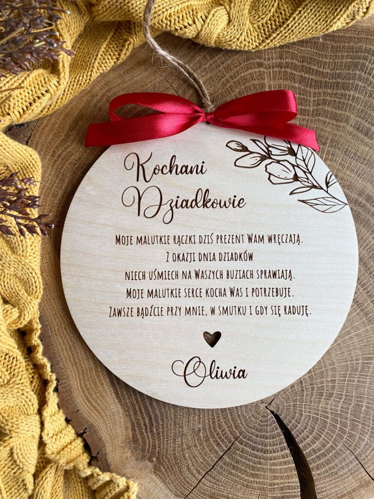 Tabliczka z życzeniami na dzień babci i dziadka