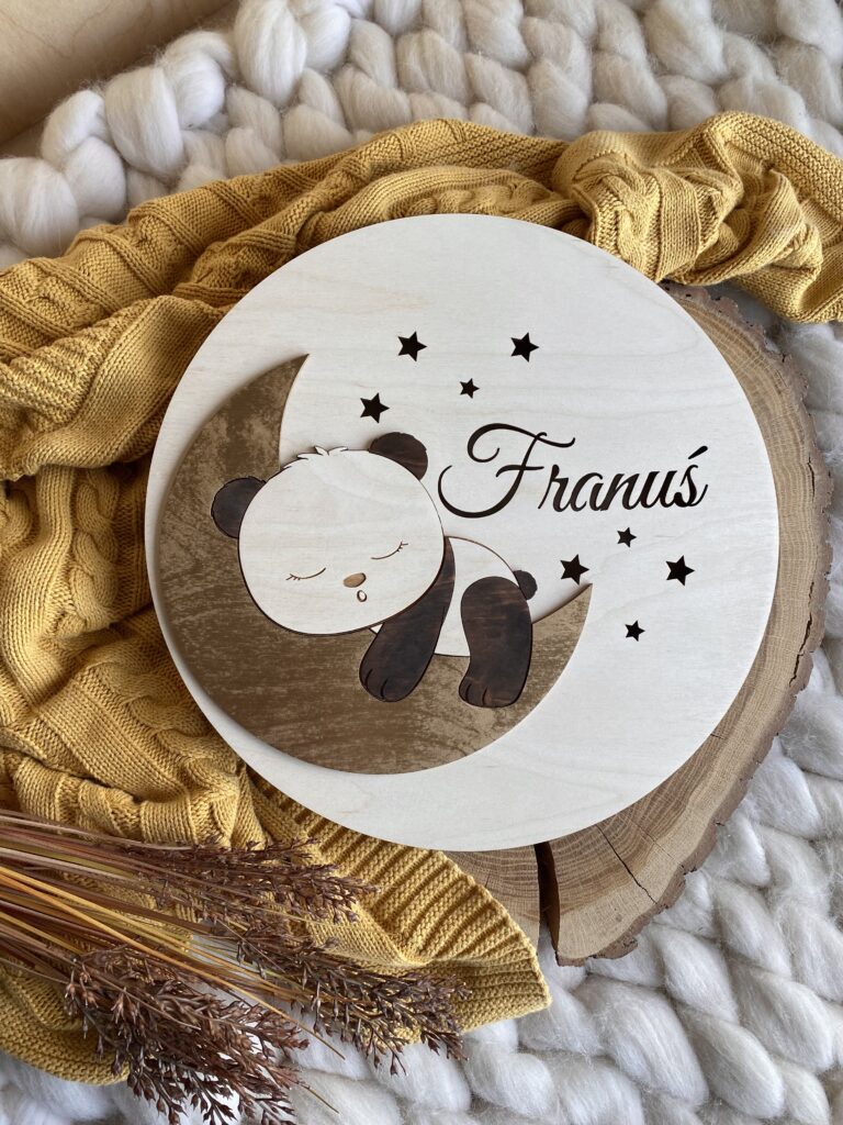 Lampka nocna dla dziecka Miś na księżycu