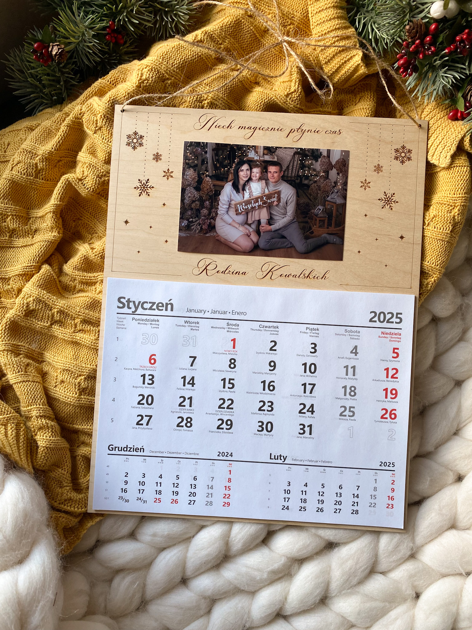 Kalendarz świąteczny ze zdjęciem 2026