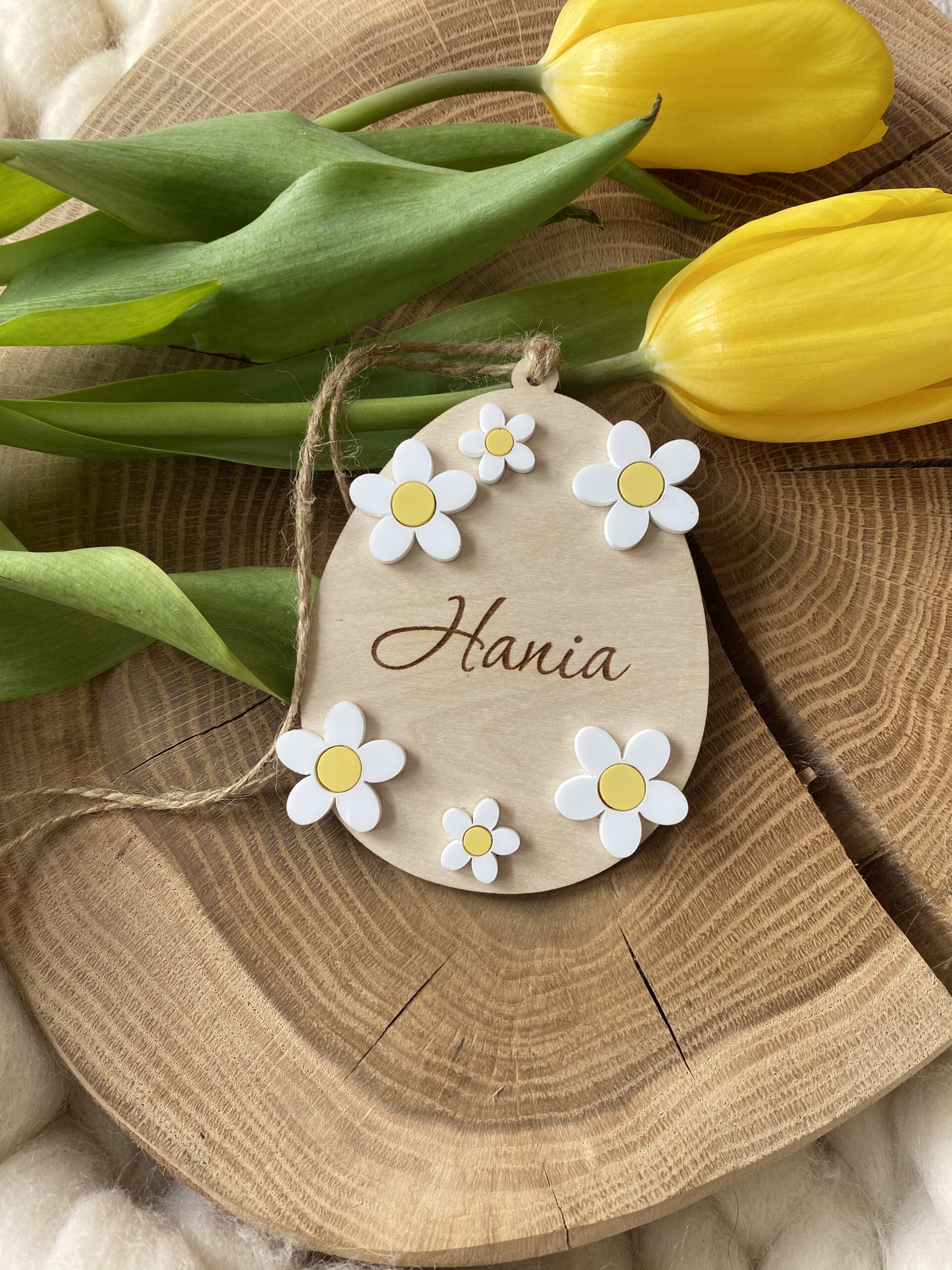 Dekoracja wielkanocna jajko 3D stokrotki