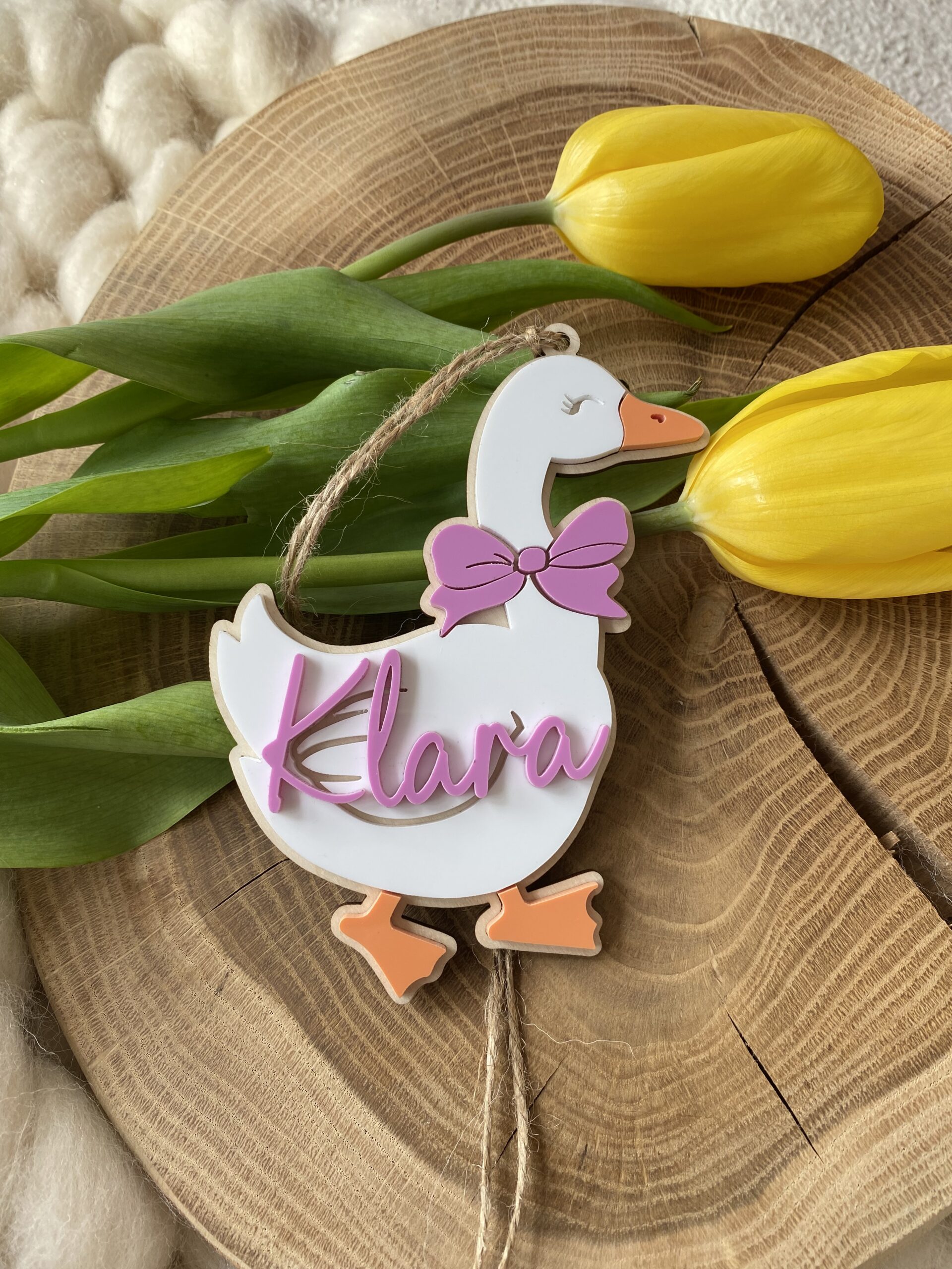 Dekoracja wielkanocna 3D Gąska z imieniem