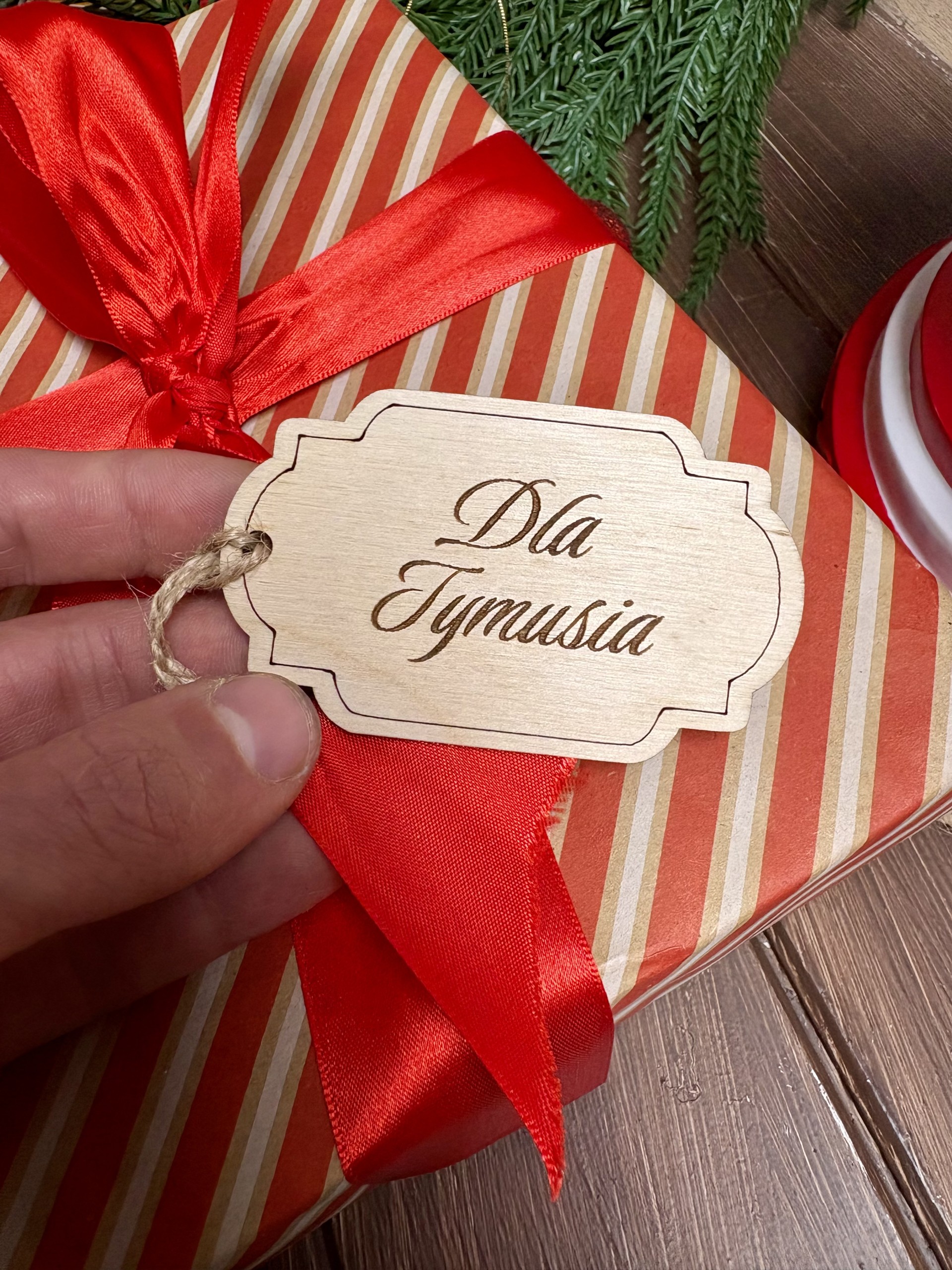 Drewniana winietka prezentowa personalizowana Boże Narodzenie
