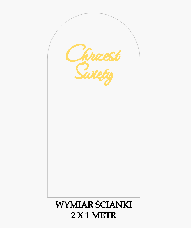 Napis do dekoracji Chrzest Święty sklejka, złota plexa - obrazek 3